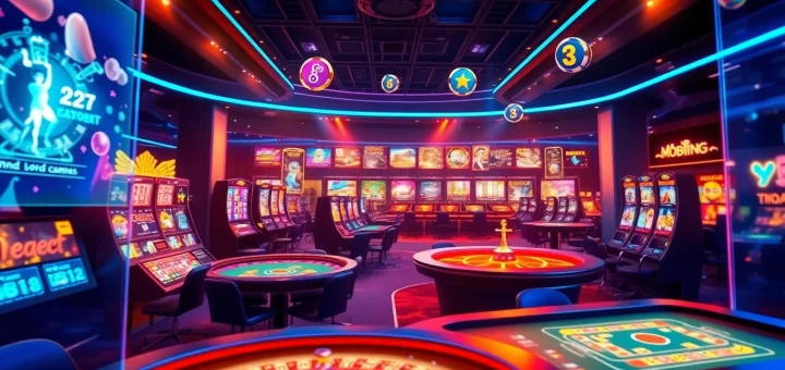 Vibrant online gaming scene showcasing Good88.hu.net casino interface, exciting atmosphere.
