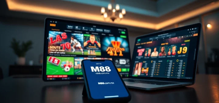Engaging online betting interface of m88.com.mx featuring live casino and sports events.
