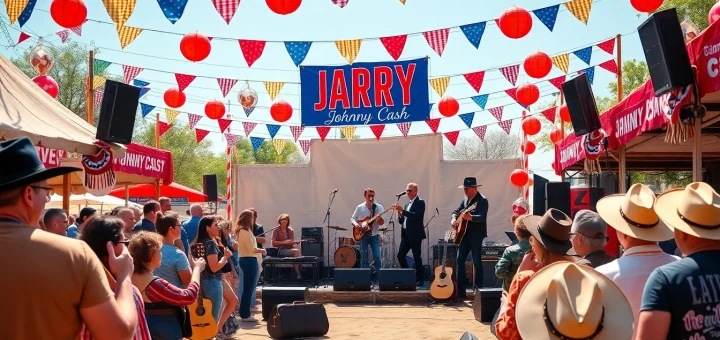 Exciting celebration at johnnycashbirthday.com featuring live music and festival atmosphere.