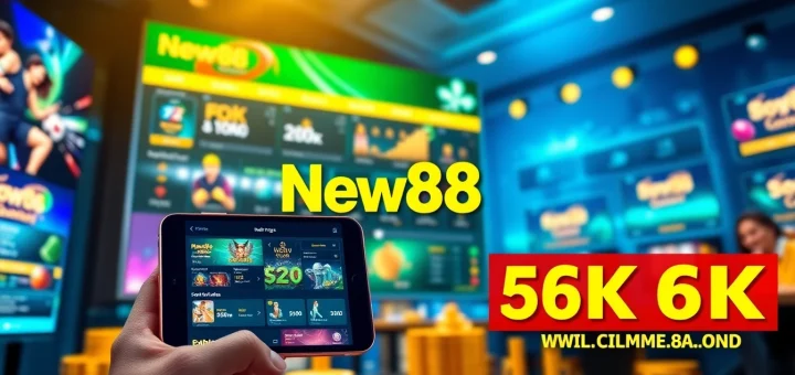 Engaging New88 online gaming interface showcasing sports betting, casino slots, and player promotions.