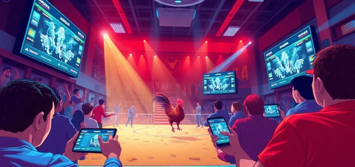 Exciting live cockfighting betting experience on sv368win.live with users engaging in action.